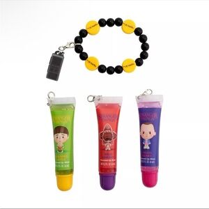 ⚠️ 5/25: Netflix Stranger Things Lip Gloss Trio + Beaded Bracelet Charm Set